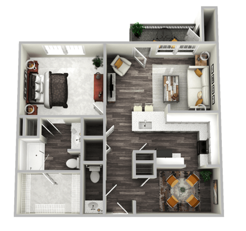 Collier Deluxe Floor Plan at Emblem Alpharetta Apartments, Alpharetta, Georgia